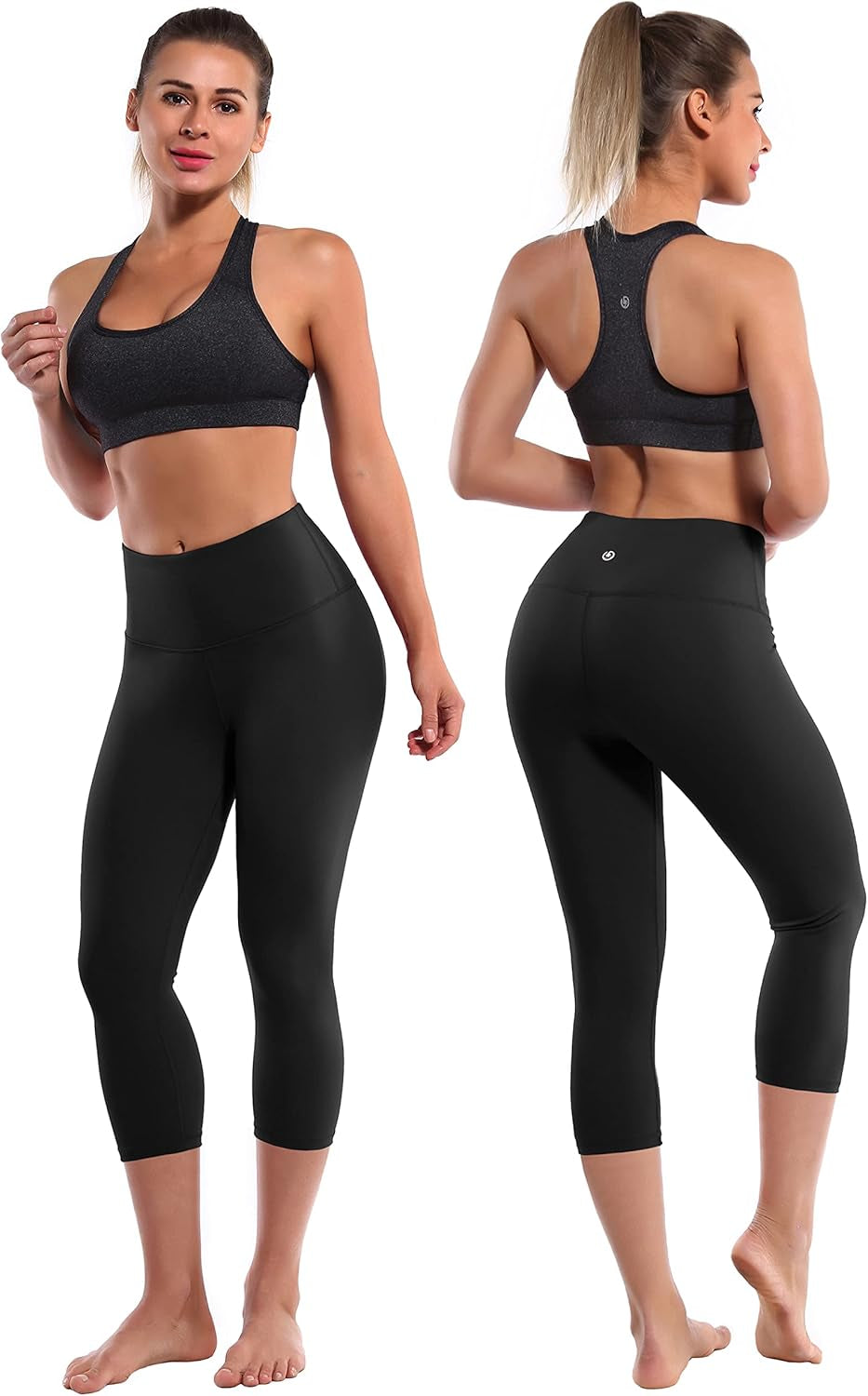 19" Basic/Out Pockets High Waist Yoga Pants Women Workout Running Leggings Tummy Control