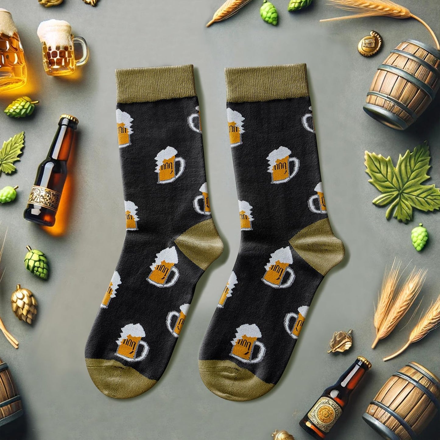 Funny Novelty Crazy Socks for Men Teen Boys - Animal Drink Lover Gifts Beer Chemistry Socks