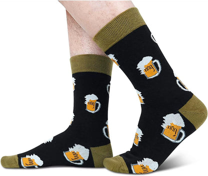 Funny Novelty Crazy Socks for Men Teen Boys - Animal Drink Lover Gifts Beer Chemistry Socks