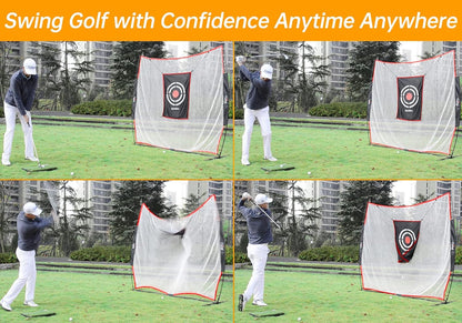 Golf Practice Hitting Nets for Backyard Driving Indoor Use Heavy Duty Practice Golf Driving Nets for Backyard Premium Portable Golf Impact Nets Cages with Frame and Net for Men