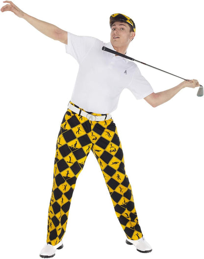 Mens Golf Pants, Golf Pants Men Relaxed Fit, Plaid Pants Men