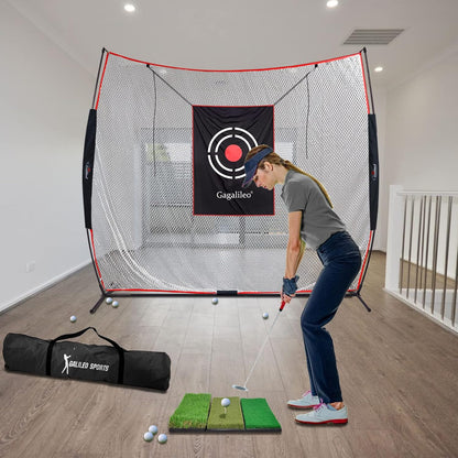 Golf Practice Hitting Nets for Backyard Driving Indoor Use Heavy Duty Practice Golf Driving Nets for Backyard Premium Portable Golf Impact Nets Cages with Frame and Net for Men