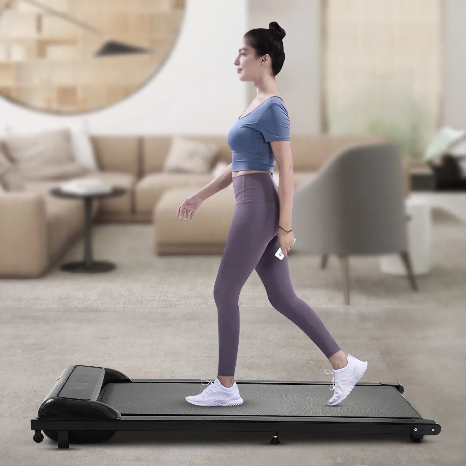 2.25HP under Desk Treadmill 2 in 1 under Desk Electric Superfit Treadmill Exercise Walking Jogging Machine for Home Office