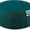 (Height 6.5") round Zafu Yoga Bolster for Gymnastics & Meditation Made in the EU - Emerald Green 100% Natural Cotton Yoga Meditation Buckwheat Cushion with Washable Covers