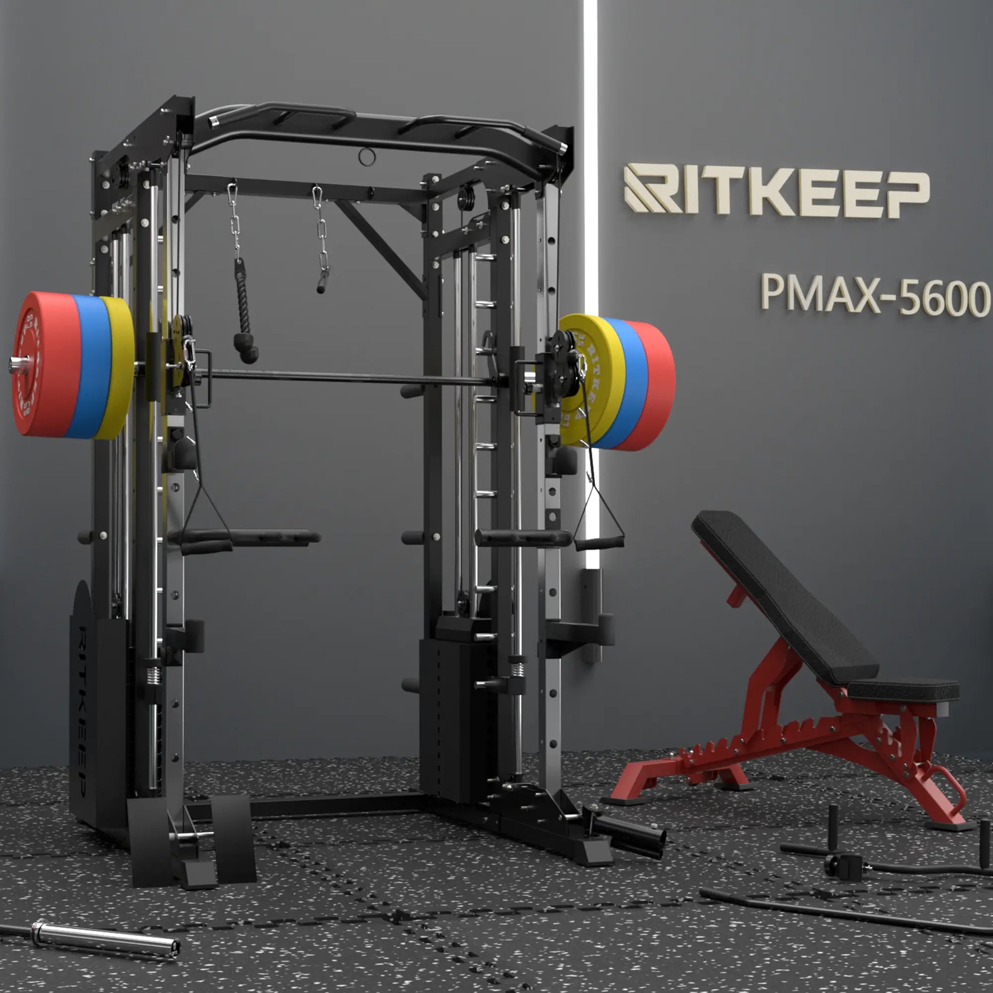 PMAX 5600 Home Gym Smith Machine - Integrated Weight System