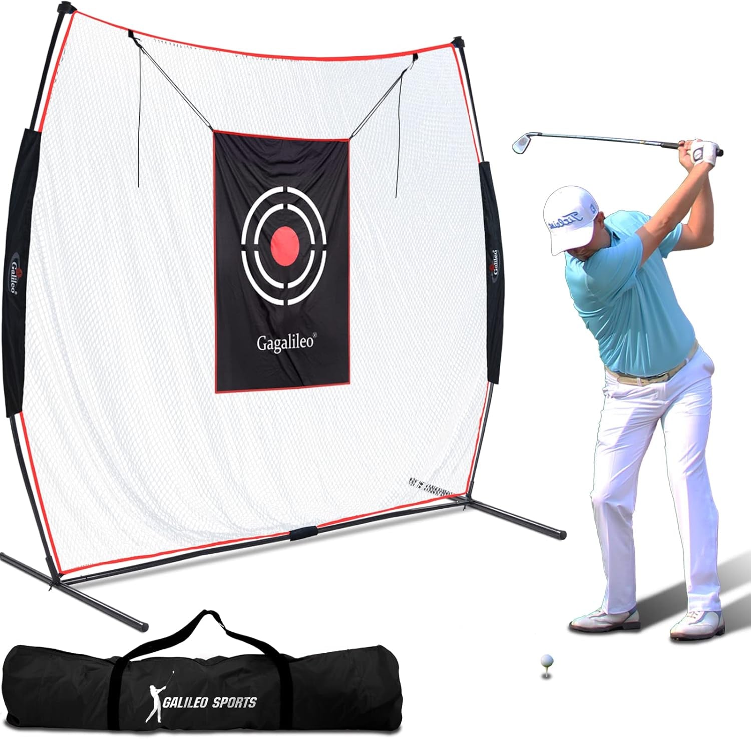 Golf Practice Hitting Nets for Backyard Driving Indoor Use Heavy Duty Practice Golf Driving Nets for Backyard Premium Portable Golf Impact Nets Cages with Frame and Net for Men