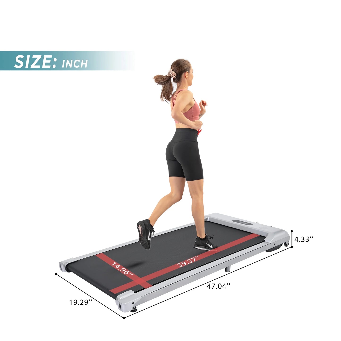 2 in 1 Folding Treadmill, 2.5HP under Desk Electric Treadmill with Bluetooth Speaker, Remote Control and LED Display, Walking Jogging Running Machine Fitness Equipment for Home Gym Office, Silver