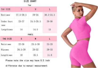 Women'S Yoga Outfit Seamless Workout Set High Waist Exercise Shorts Pants with Sport Crop Top Bra 2PCS Gym Tracksuits