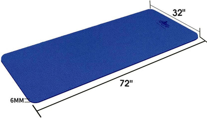 Large TPE Yoga Mat - 72"X 32" X 1/4 Inch -Eco Friendly SGS Certified -Non Slip Bolster with Carrying Bag for Home Gym, Pilates & Floor Outdoor Exercises