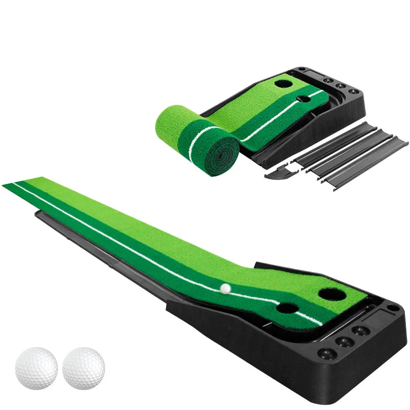 Indoor Golf Putting Green with Ball Return Automatic Portable Golf Game Practice Training Aid for Home/Backyard Use 2 Balls Free