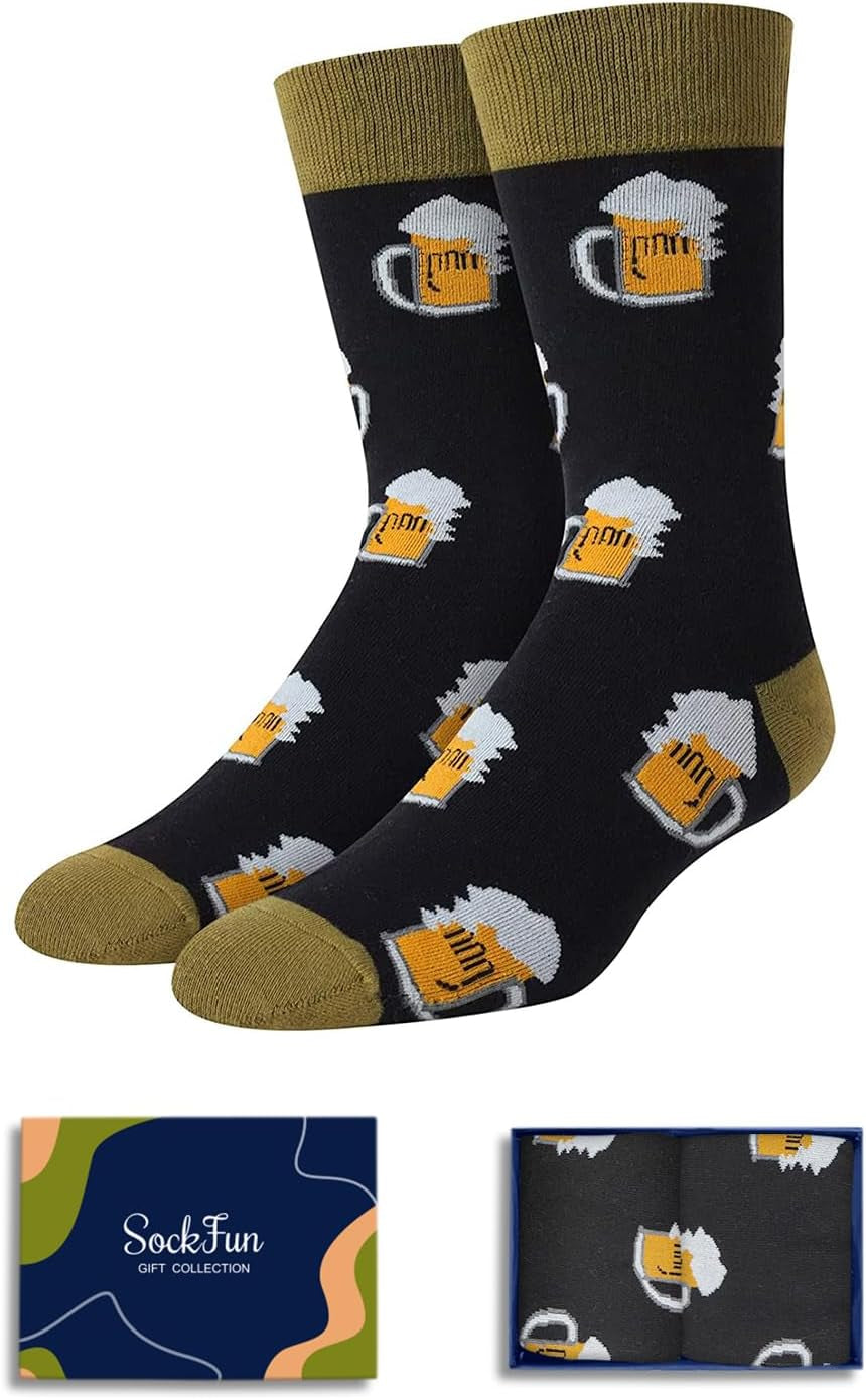 Funny Novelty Crazy Socks for Men Teen Boys - Animal Drink Lover Gifts Beer Chemistry Socks