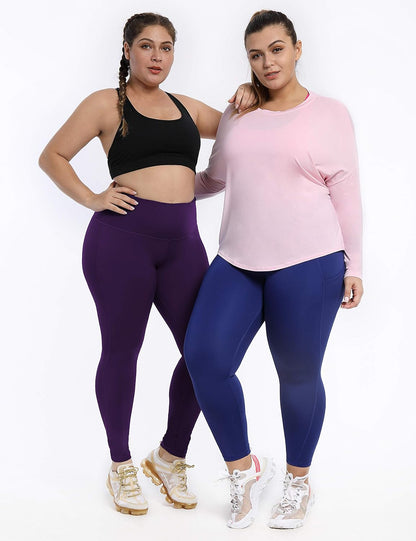 22"/26"/28" Inseam Yoga Pants Inner Pocket Workout Capris Running High Waist Full Length Leggings Tummy Control