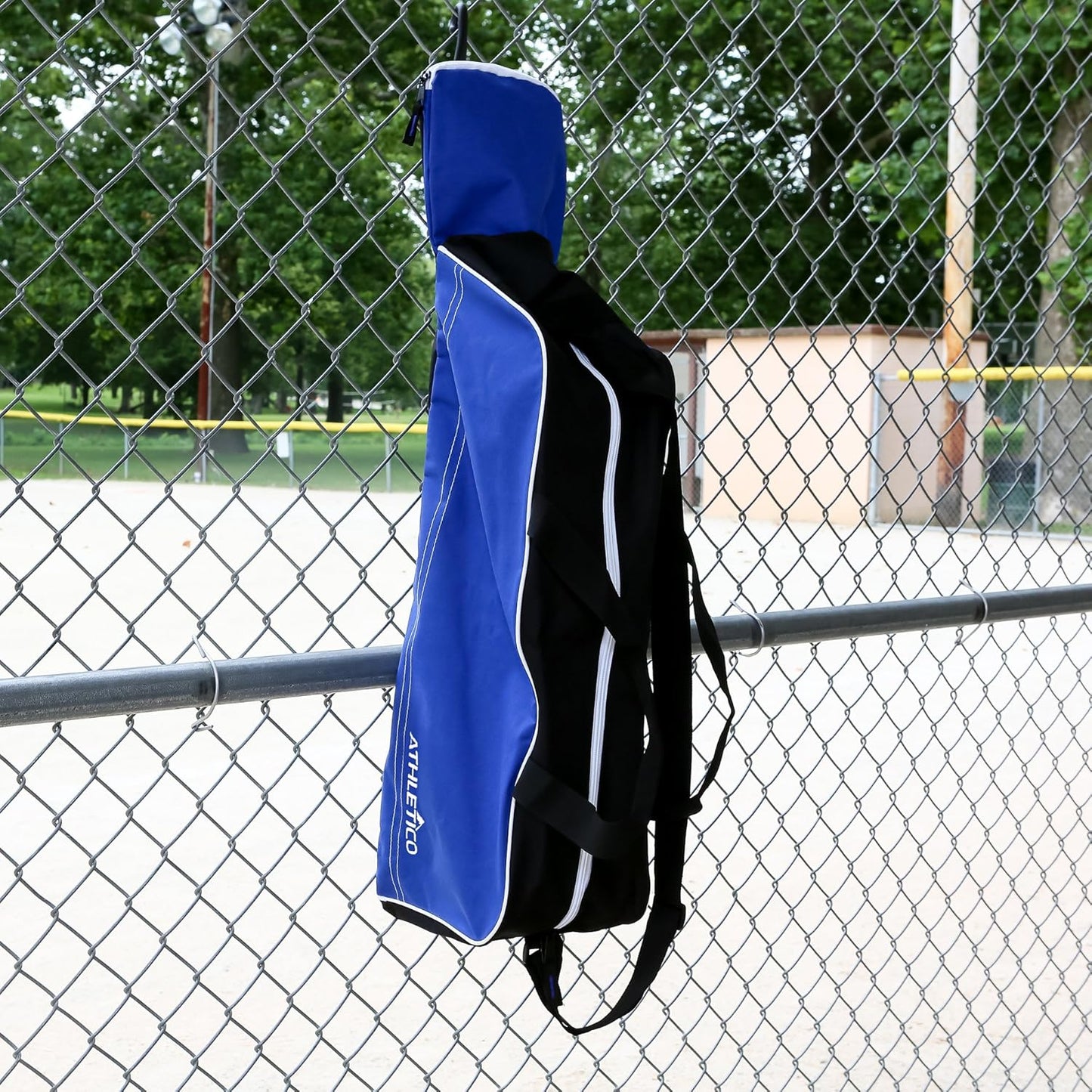 Baseball Tote Bag - Tote Bag for Baseball, T-Ball & Softball Equipment & Gear for Kids, Youth, and Adults | Holds Bat, Helmet, Glove, & Shoes | Fence Hook