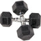 Rubber Encased Hex Dumbbells, 15 Lbs Pair, Black