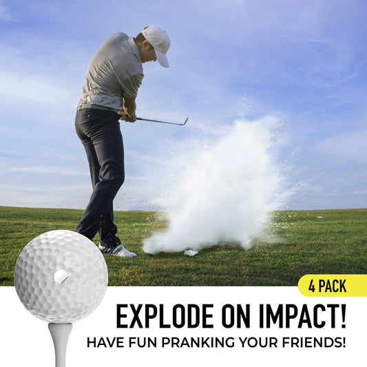 Exploder Prank Golf Balls, White and Dimpled, 4 Pack