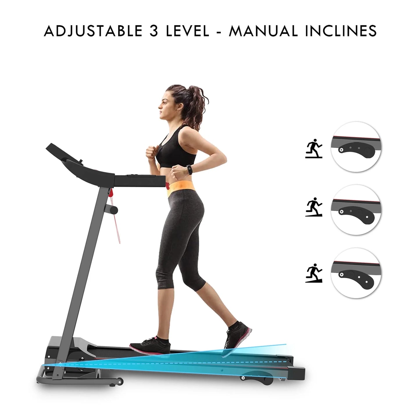 Folding Treadmill with Incline, 265 Lbs Capacity, 7.5 Mph Max Speed for Home Gym Workout