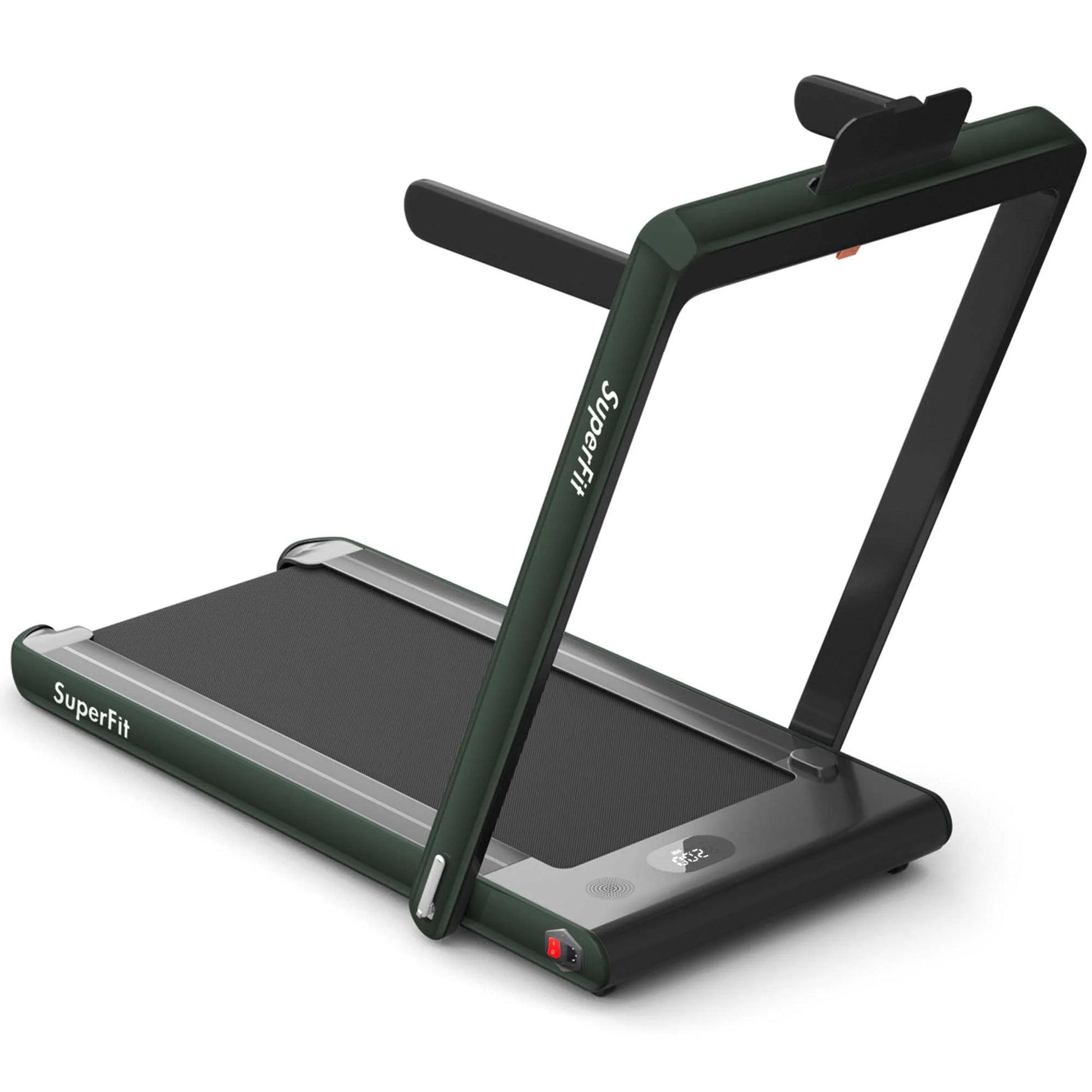 Superfit up to 7.5MPH 2.25HP 2 in 1 Dual Display Screen Treadmill Jogging Machine W/APP Control Green