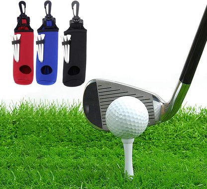 2 Pack Golf Ball Carry Bag Golf Tee Holder Pouch with Light Weight Hook Portable Golf Ball Storage Bag for 3 Golf Ball 3 Tees