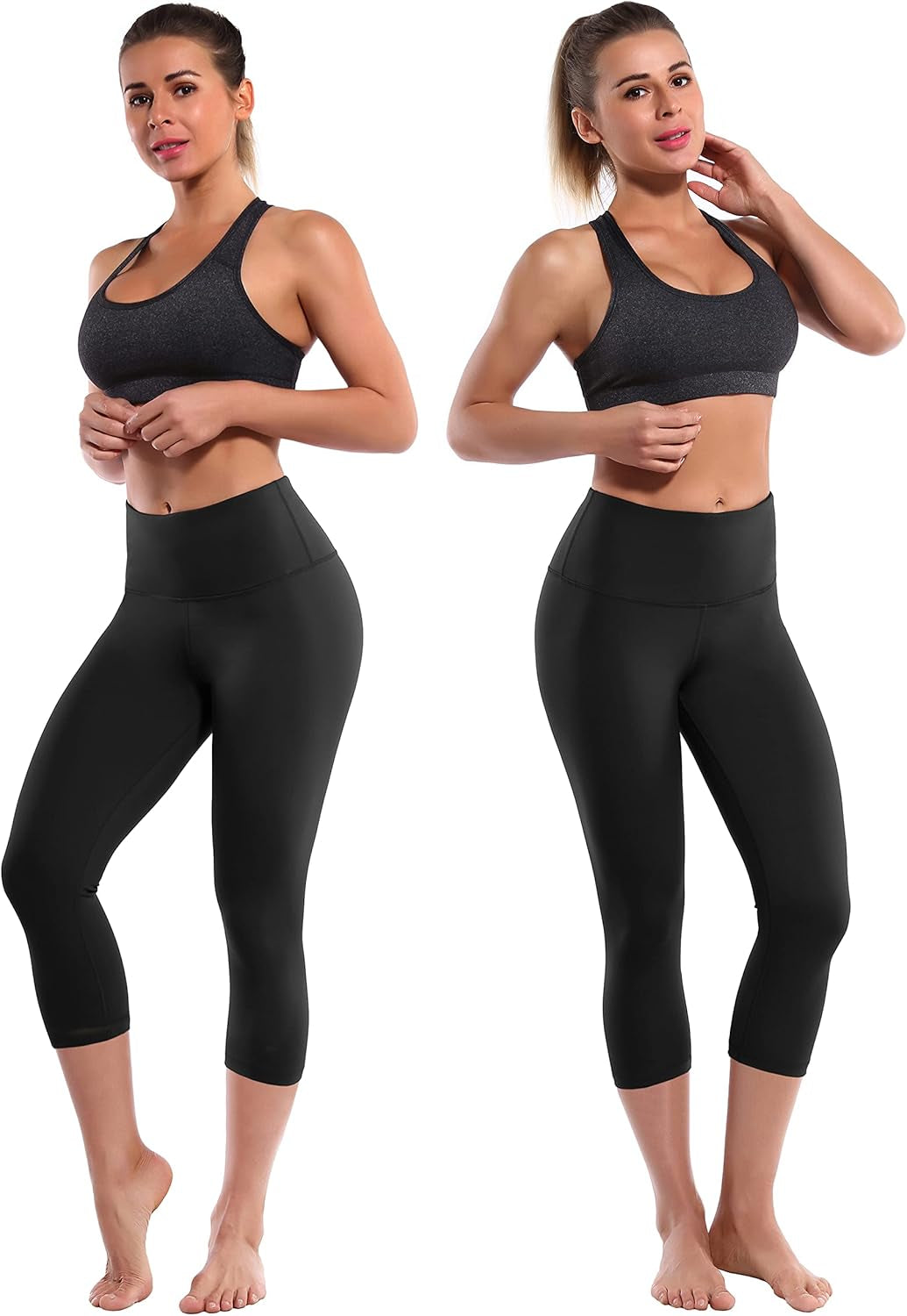 19" Basic/Out Pockets High Waist Yoga Pants Women Workout Running Leggings Tummy Control