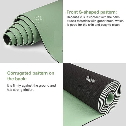 Thick Two-Color, Non-Slippery TPE Yoga Mat, High Quality Movement for Fitness Fitness in the Home of the Tasteless Pad180 * 57Cm