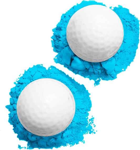 Golf Ball for Baby Showers and Reveal Parties. All Natural Holi Powder. 2 Pack.