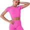 Women'S Yoga Outfit Seamless Workout Set High Waist Exercise Shorts Pants with Sport Crop Top Bra 2PCS Gym Tracksuits