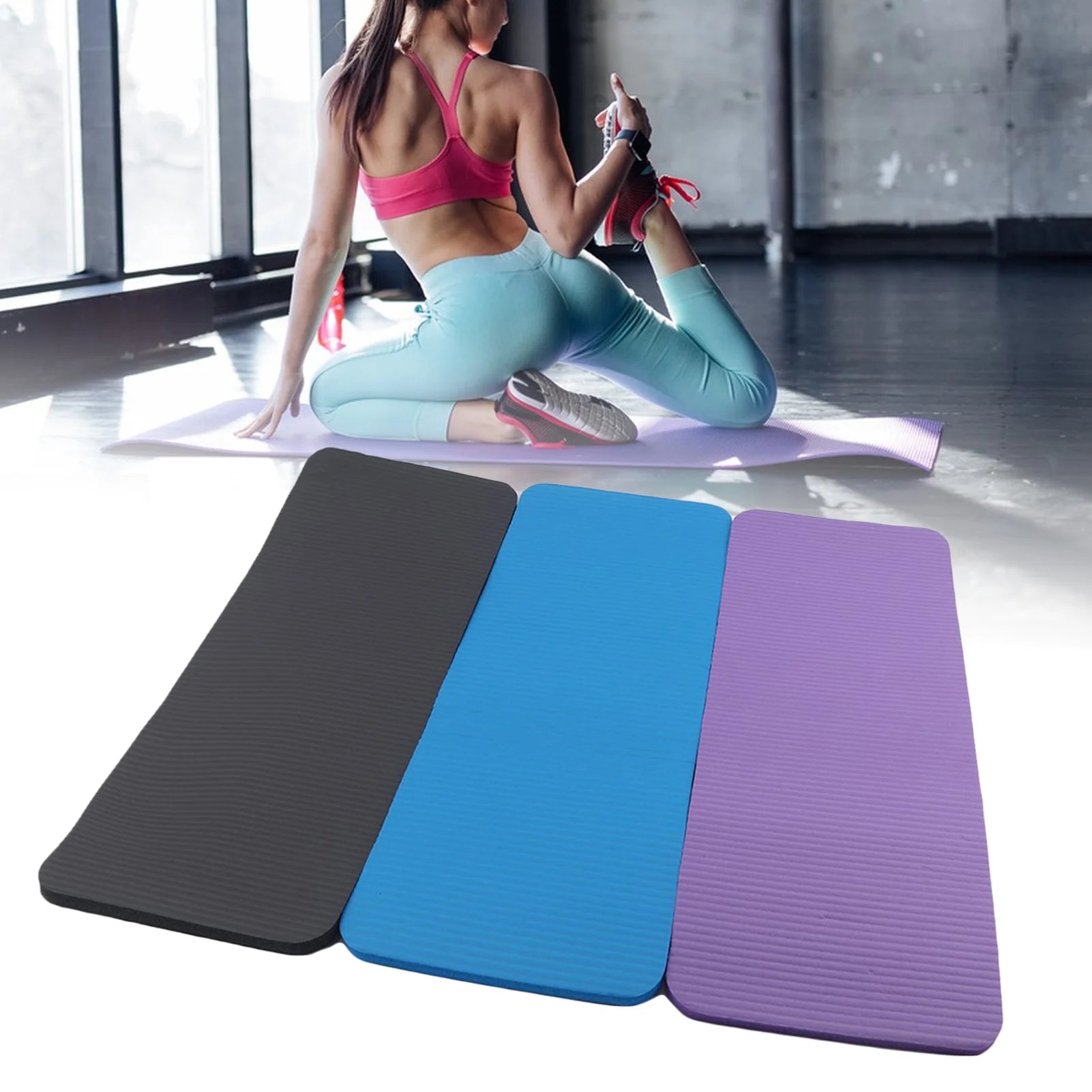 Sports Exercise Yoga Mat with Arm Strap, High Density Foam, 24" X 6"