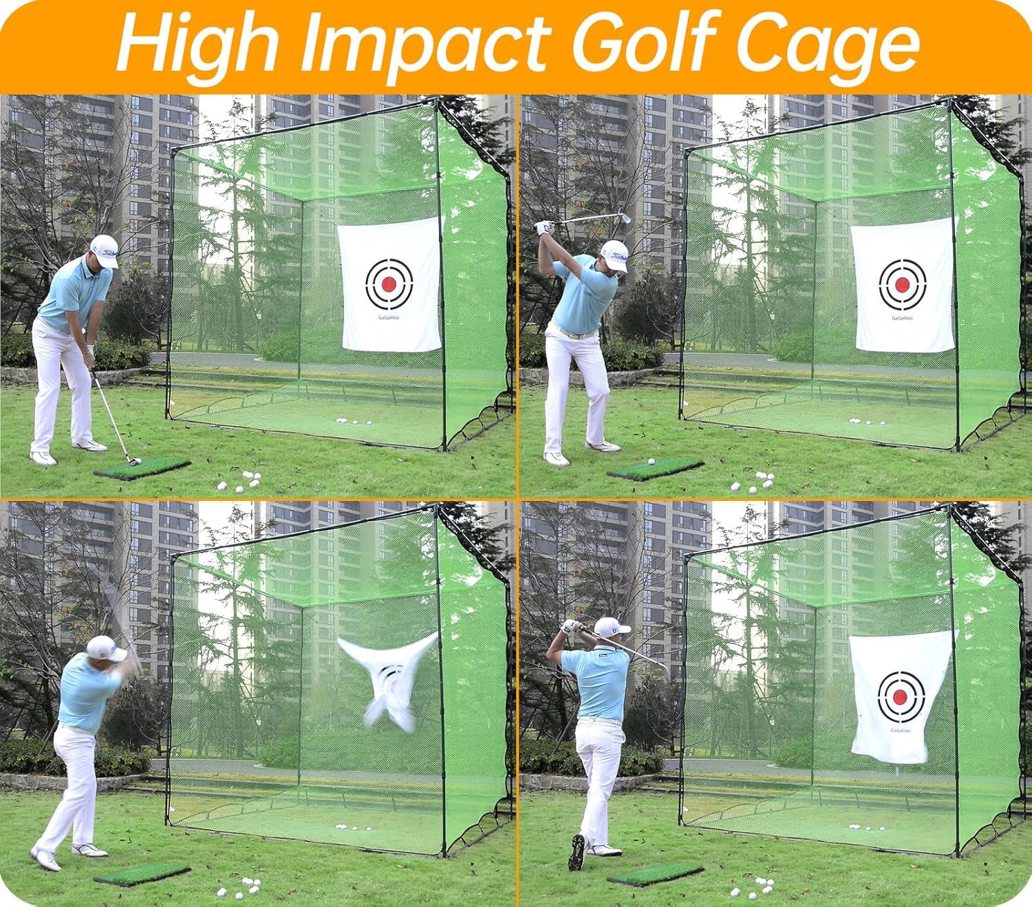 Golf Practice Hitting Nets for Backyard Driving Indoor Use Heavy Duty Practice Golf Driving Nets for Backyard Premium Portable Golf Impact Nets Cages with Frame