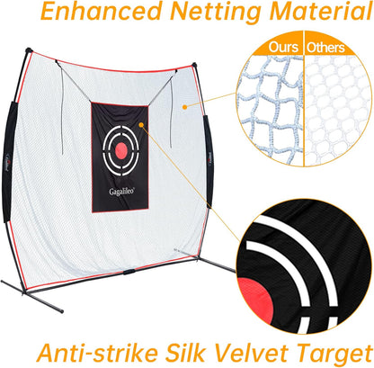 Golf Practice Hitting Nets for Backyard Driving Indoor Use Heavy Duty Practice Golf Driving Nets for Backyard Premium Portable Golf Impact Nets Cages with Frame and Net for Men